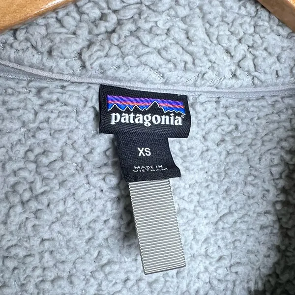 Patagonia Fleece Sherpa 1/4 Zip Pullover Top Gray Women’s Size XS - Image 3