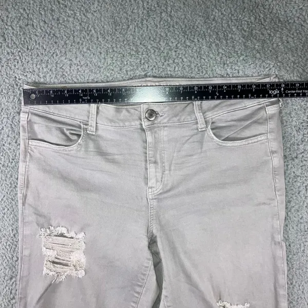American Eagle Super‎ Stretch X Jeans Women 16 Long High Rise Distressed - Image 3