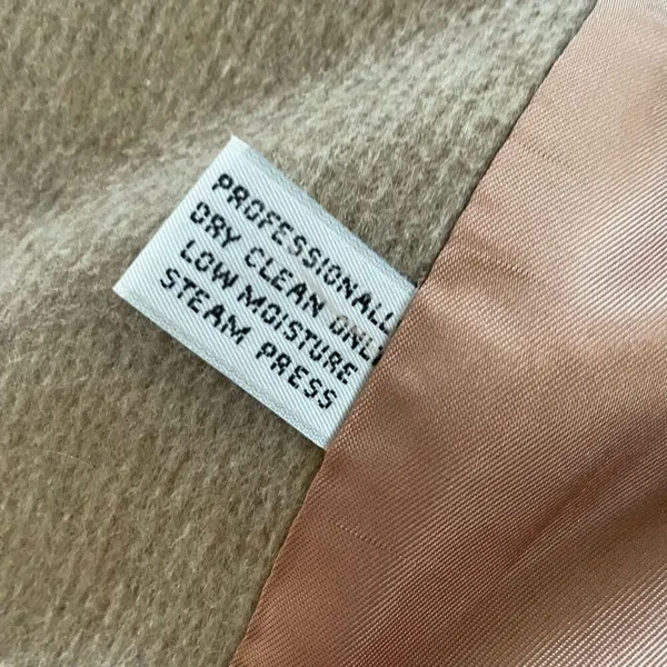 Vintage 80s Karen Peters Beige Wool Cashmere Peacoat USA L - Image 9