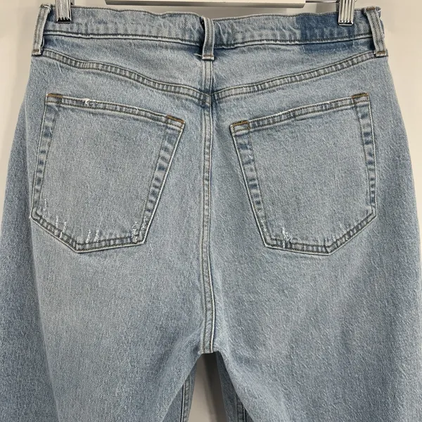 Abercrombie & Fitch Dad High Rise Jeans Size 10S Curve Love‎ Asymmetrical Waist - Image 7