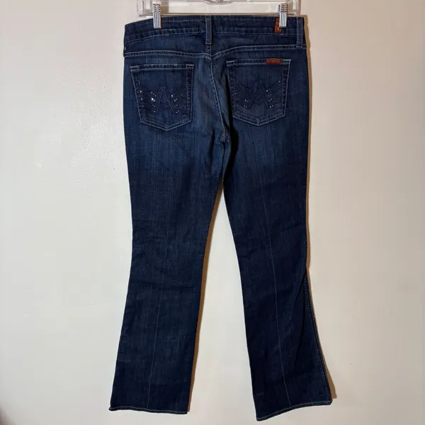 7 For All‎ Mankind "A" Pocket Bootcut Jeans Dark Wash Y2K Size 29 - Image 4