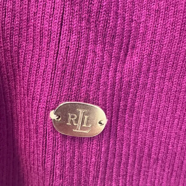 Lauren Ralph Lauren Size-XL Women's Sweater Hot Purple‎ Turtleneck Logo - Image 3