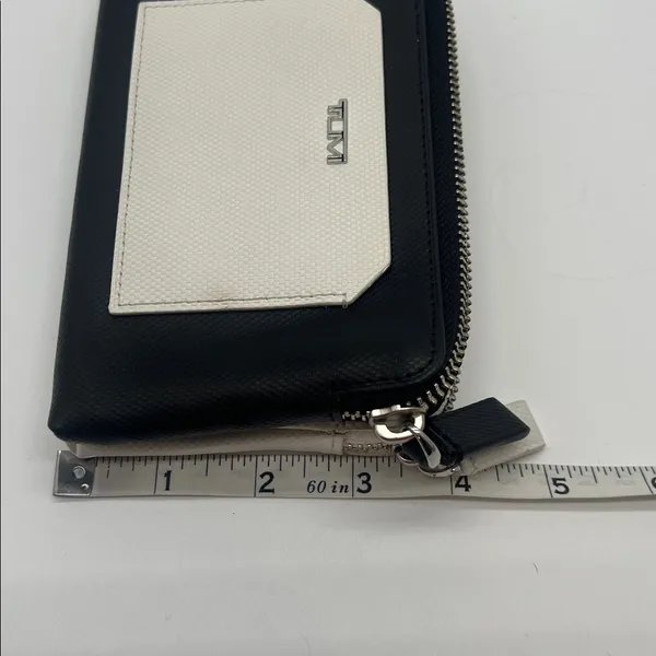 TUMI Double Zip Leather Phone Case Travel Wallet‎ Wrist Clutch - Image 10