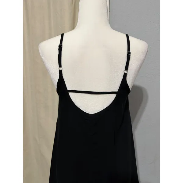 Wild Fable Slip Mini Dress XS Ebony Black Rayon Scoop Back Adjustable Gothic - Image 10
