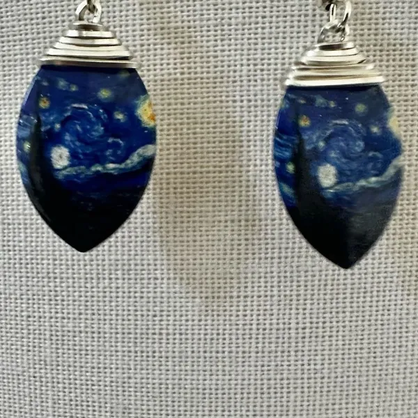 d’ears “Starry Night” Earrings – Vincent Van Gogh Artwork - Image 2