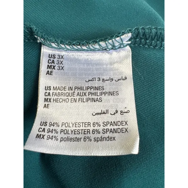 Alfani Womens 3X Teal Green High Low Tunic Top 3/4 Sleeve Scoop Neck Stretch‎ - Image 5