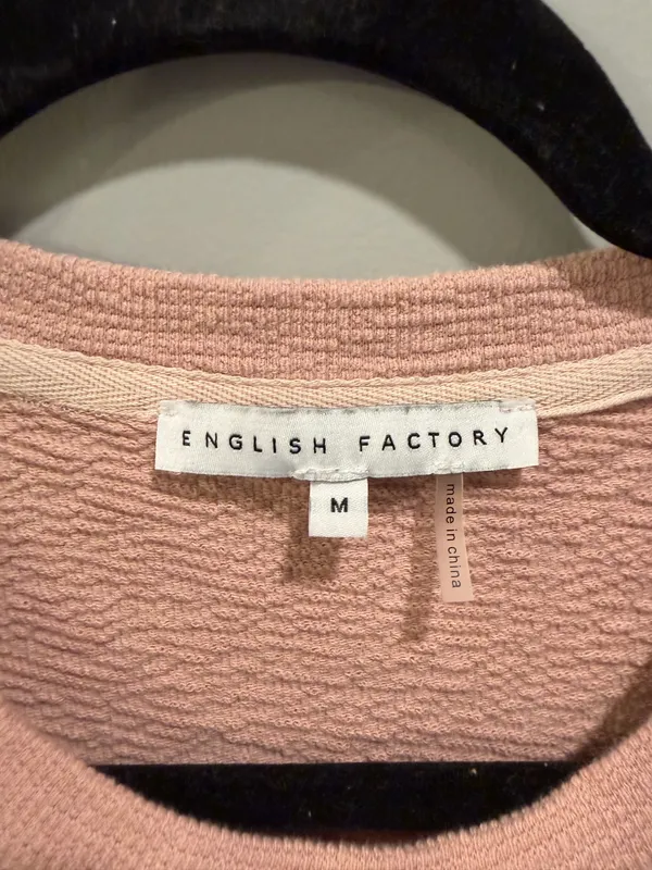 English Factory Mixed Material Flutter Sleeve Dress Pink - Image 4