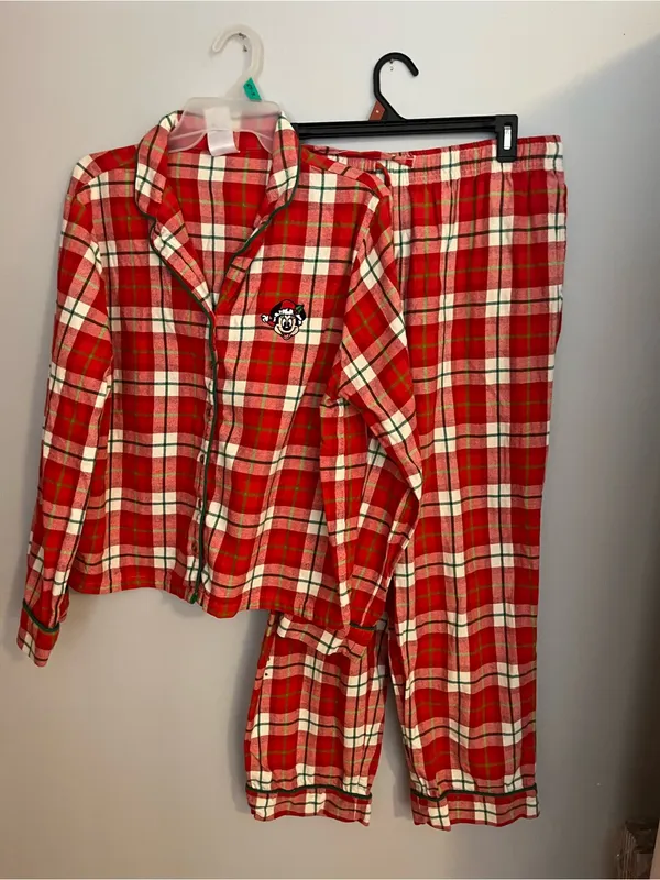 Disney Red Plaid Women's Pajama Set - Image 2