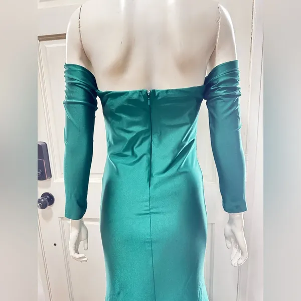 ATRIA COUTURE Long Forest Green Evening/Formal Dress Size Large P-35 - Image 11