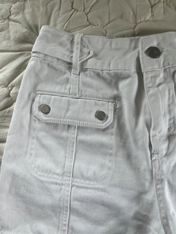 ZARA White Jean Shorts - Image 3