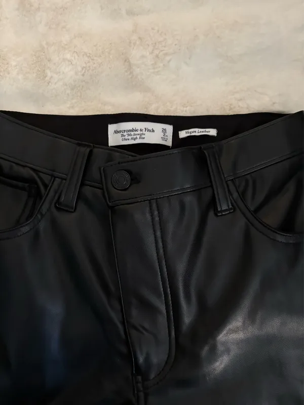 Abercrombie Leather Vegan Pants Straight - Image 2