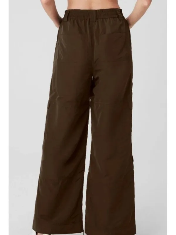 Alo High-Waist Ski Moto Puffer Pants Espresso Hi-Rise Waisted Warm Wide Leg Edgy - Image 2
