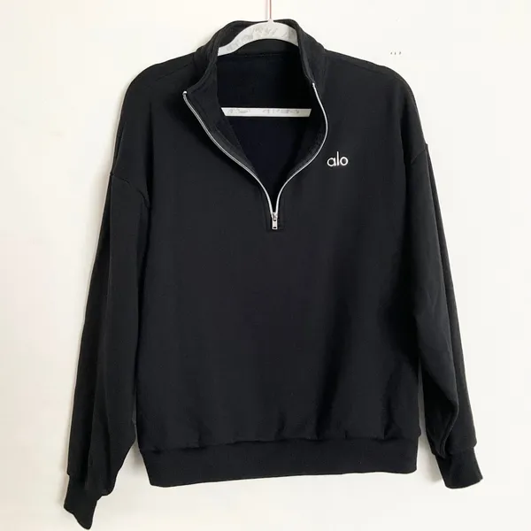 Alo Yoga Accolade 1/4 Zip Pullover Black M - Image 2