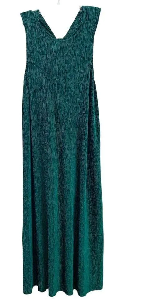 Anthropologie Maeve Twist-Back Velvet Holly Green Sleeveless Midi Dress - Image 4