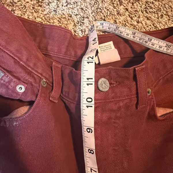 Calvin Klein Jeans Maroon Low‎ Rider High Rise Womens Size 9 Made In USA - Image 7