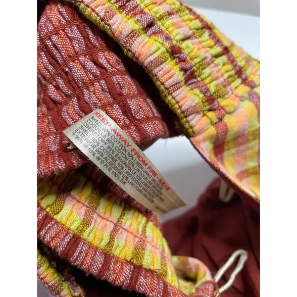 Free People Plaid Raw Hem Scarf Style Bandeau Tube Top Size Small - Image 4