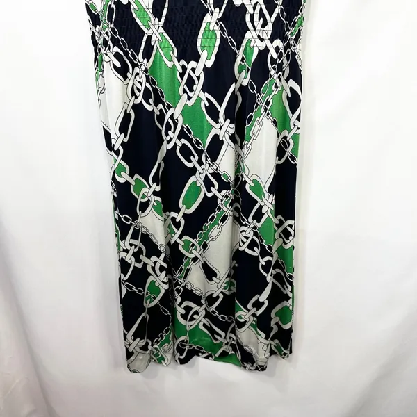 Tory Burch Small Dress Shift Chain Print‎ Silk Sleeveless Beach Vacation 206 - Image 8