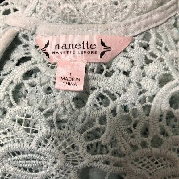 Nanette‎ Lepore knit embroidered sleeveless top women's size large zip back - Image 10