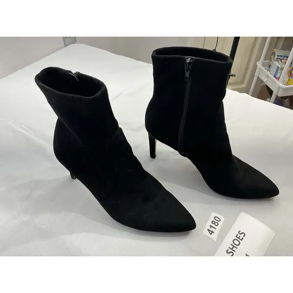 Womans Ann Taylor Stilettos Ankle Boots 8 M Black Side Zip Pointed Toe - Image 2