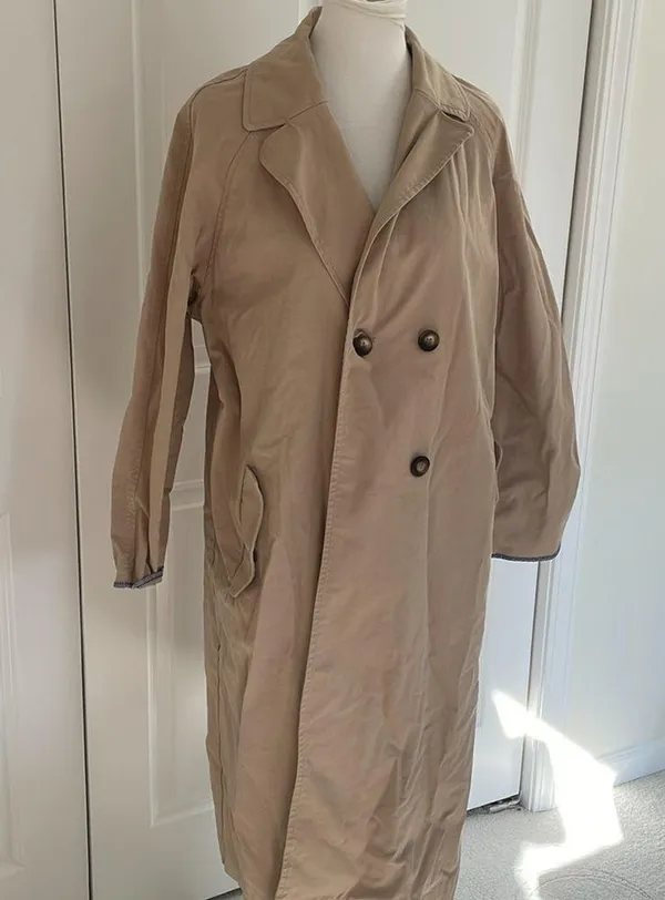 Gorgeous Tan Topshop Long Buttoned Trench Coat - Image 4