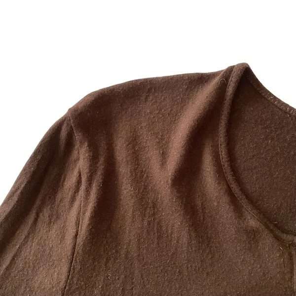 NY & Co Long Sleeve Henley Top Brown - Image 5