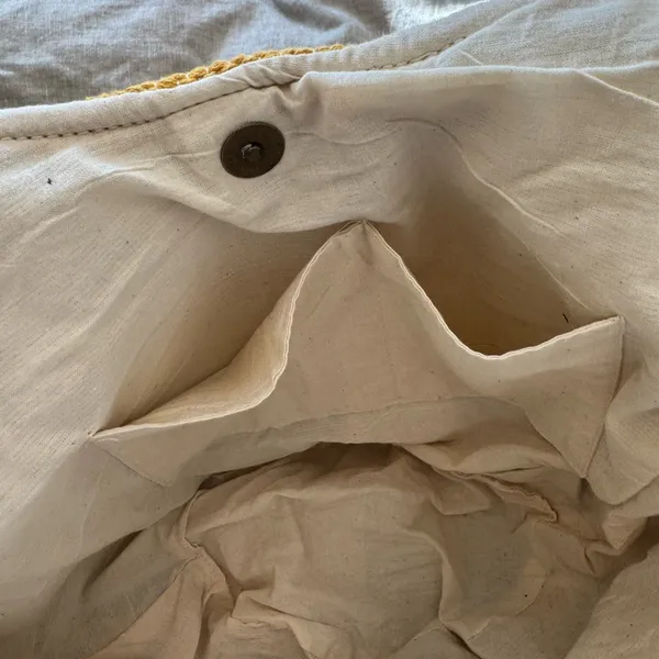 Yellow and White Beach Tote Bag - Image 7