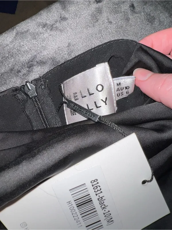 Hello Molly Distant Love Satin Maxi Dress in Black Size 6 New with tag - Image 12