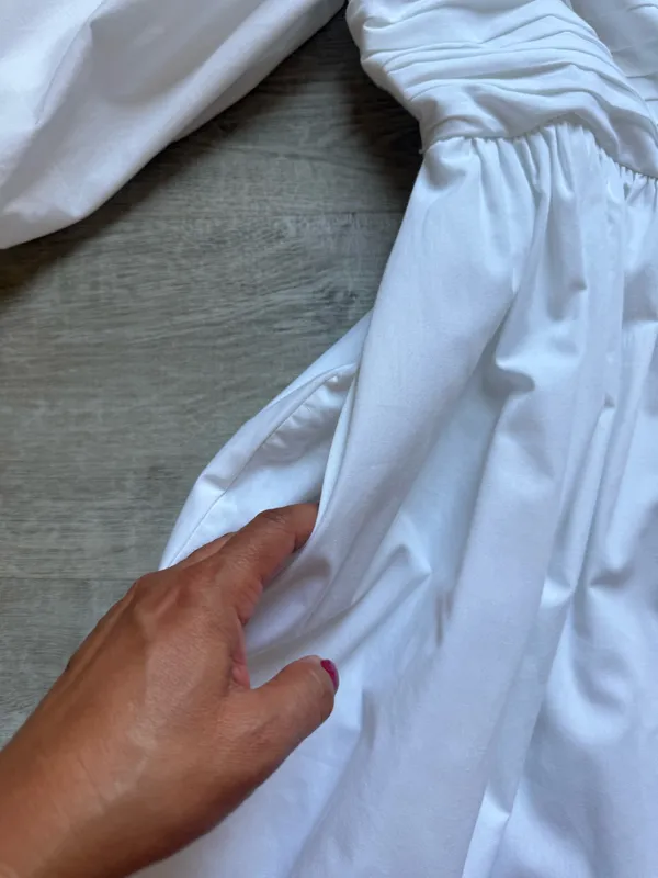 Abercrombie & Fitch Emerson Puff Sleeves Square Neck White Poplin Mini Dress XS - Image 7