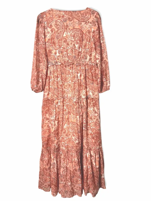 Rachel Zoe Boho Paisley Tiered Maxi Dress Cottagecore Romantic‎ Cotton S - Image 4