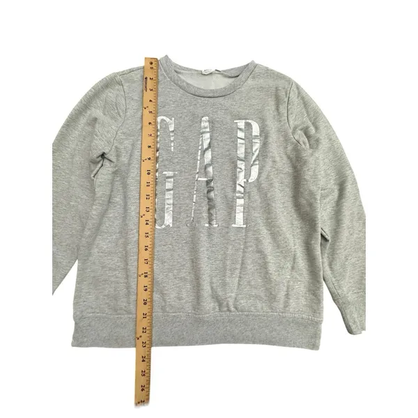 GAP Women's Sweatshirt Size Small‎ Gray Spell Out Metallic Silver #YZ4-5 - Image 5