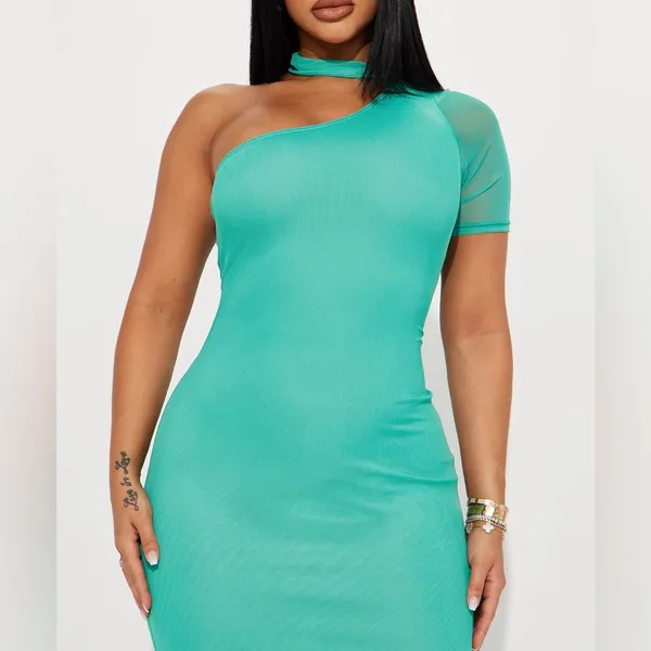 Mesh Sleeve Maxi Dress: Mint- Size Small 3/5 - Image 6
