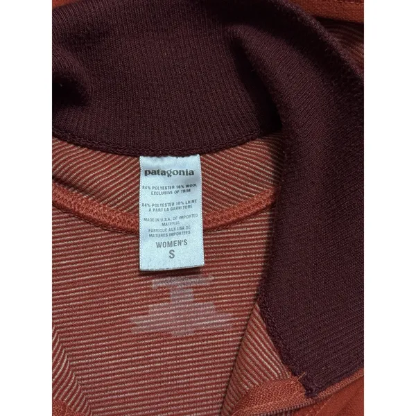 Patagonia Women's Axuwool Pullover Hoody Orange VTG Y2K Size Small - Image 8