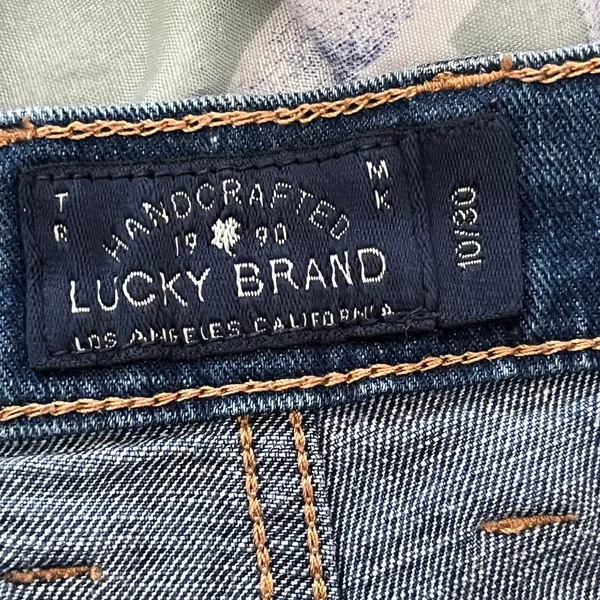 Lucky Brand Women's Cutoff‎ Patch Pocket Jean Shorts Size 10 Zip Fly Denim - Image 3