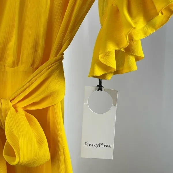 NWT Privacy Please Chiffon‎ Asymmetric Maci Dress in Yellow Size Small - Image 9