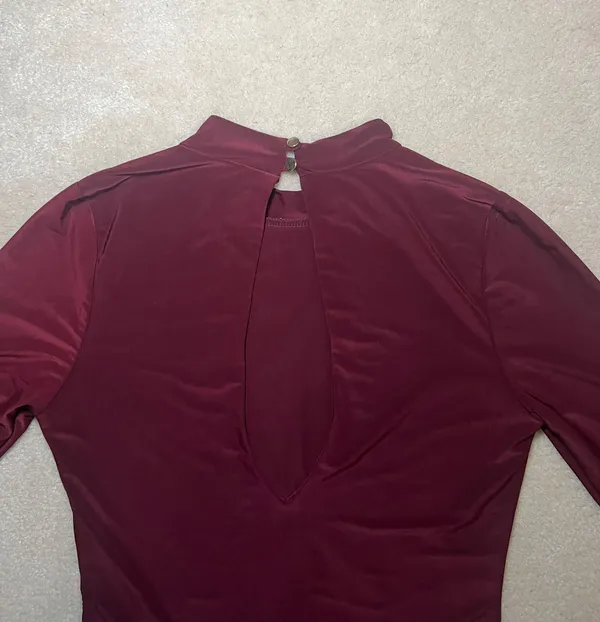 Burgundy Long Sleeve Bodysuit | Medium Red - Image 3