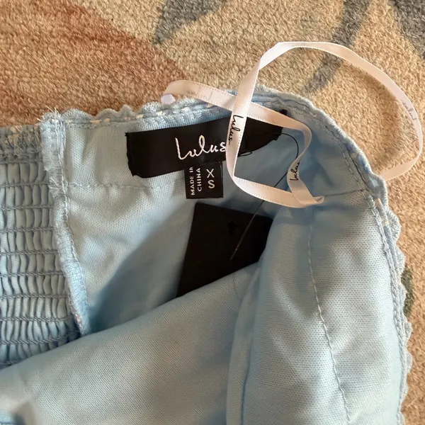 Lulus Precious Babe Light Blue Floral Ribbon Strapless Mini Dress - Image 6