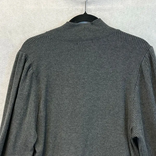 J. CREW Women’s Gray Mock Neck Ribbed Pullover Sweater XL Long Sleeve Soft NWT‎ - Image 9