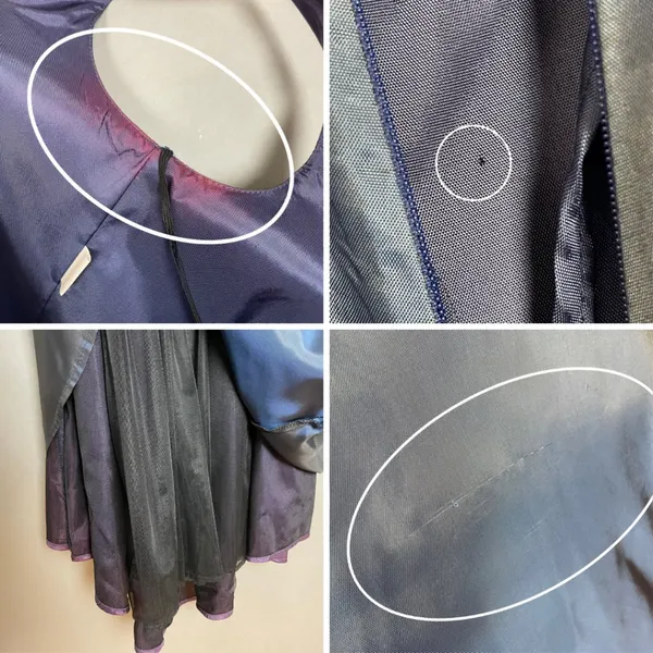 Vintage 90s Prom Dress FLAWS‎ Blue Sleeveless Iridescent Formal Classic Gown - Image 9