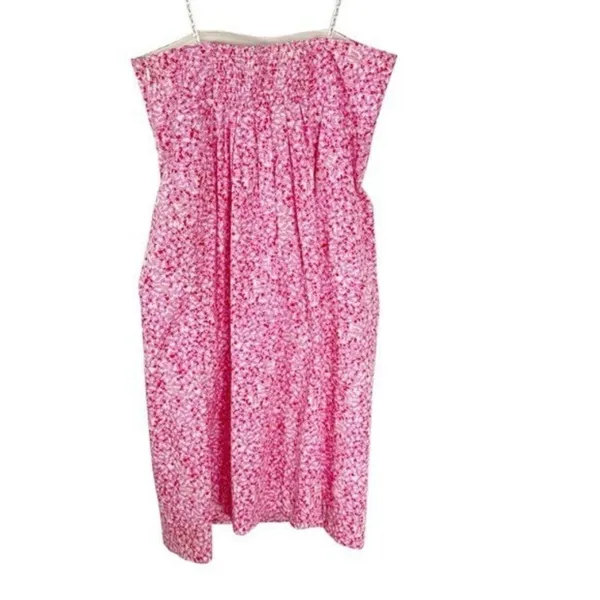 Vintage 90’s Lilly Pulitzer White Label Cotton Strapless Snorklin’ Dress Pink 2 - Image 9