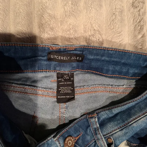 Sincerely Jules‎ Women Medium Wash Raw Hem Flare Jeans Size 1/25 Blue Wide Leg - Image 4