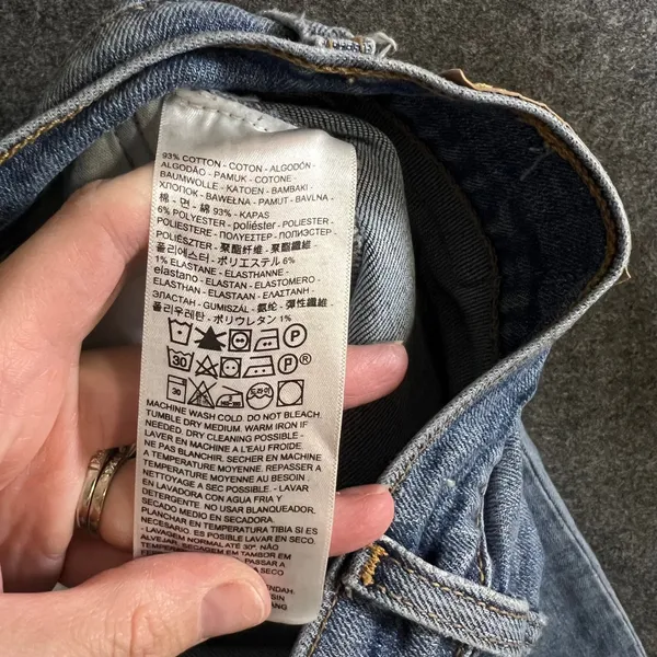 Levis Wedgie Skinny Jeans 28 Medium Wash Distressed Raw Hem High Rise Denim - Image 14