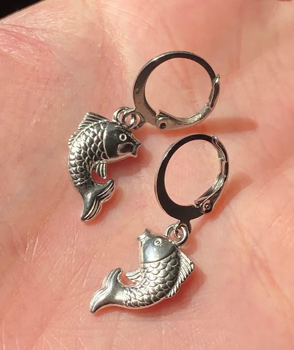 Handmade fully stainless steel koi fish simple earrings🌀🐟 - Image 4