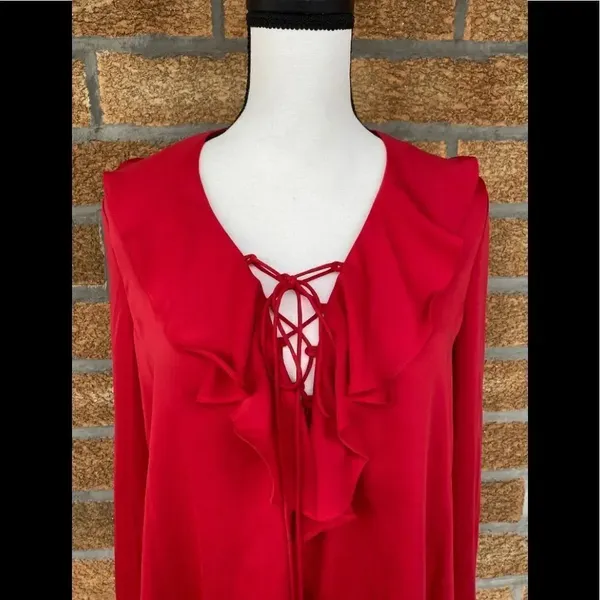 L'Academie The Ruffle Boho Blouse Cabernet small - Image 4