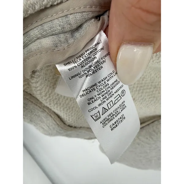 Ann Taylor Knit Blazer Jacket Gray Heather Cotton One Button Roll Tab Sleeve 6 - Image 6