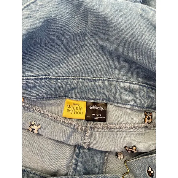 Disney Winnie the Pooh and honeybee embroidered overall shorts size 2X - Image 5