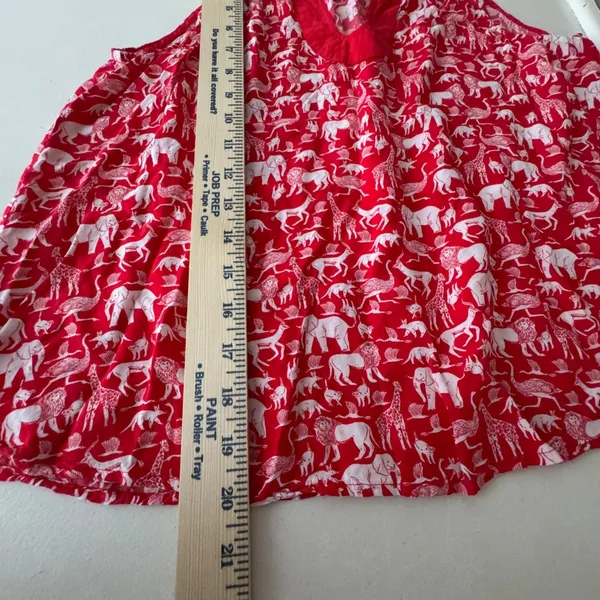 Maeve Anthropologie Red Safari Animal Print Sleeveless V-Neck Blouse Top Size 2 - Image 7
