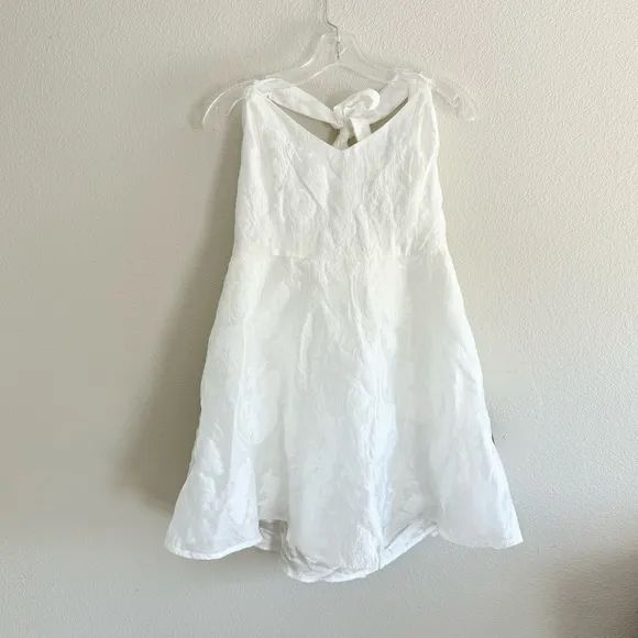 NEW Lulus Bonni White Floral Jacquard Halter Mini Dress Sz XL - Image 10