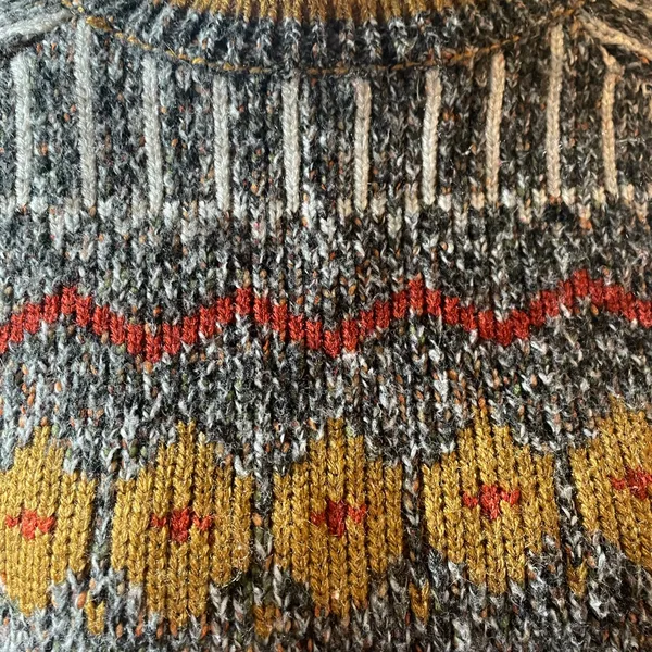 ZARA Gray Marled Knit Sweater with Gold Accents - Image 3