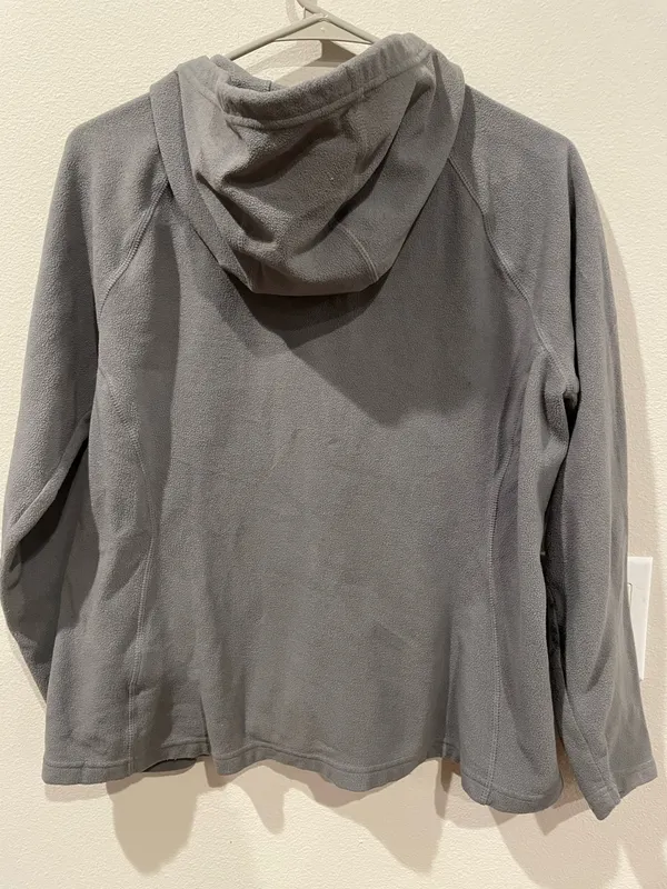 The North Face Women’s Full Zip Gray Hooded Fleece Jacket Size Large - Image 2