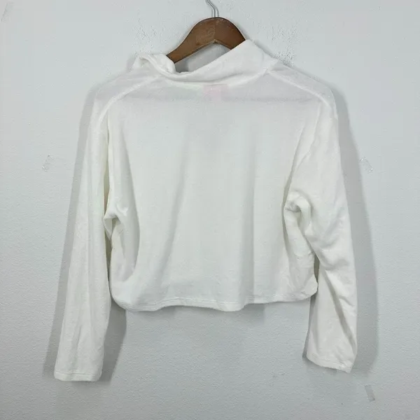 Stoney Clover Lane x Target Half Zip Cropped Sweatshirt Terry Cotton White Small - Image 6